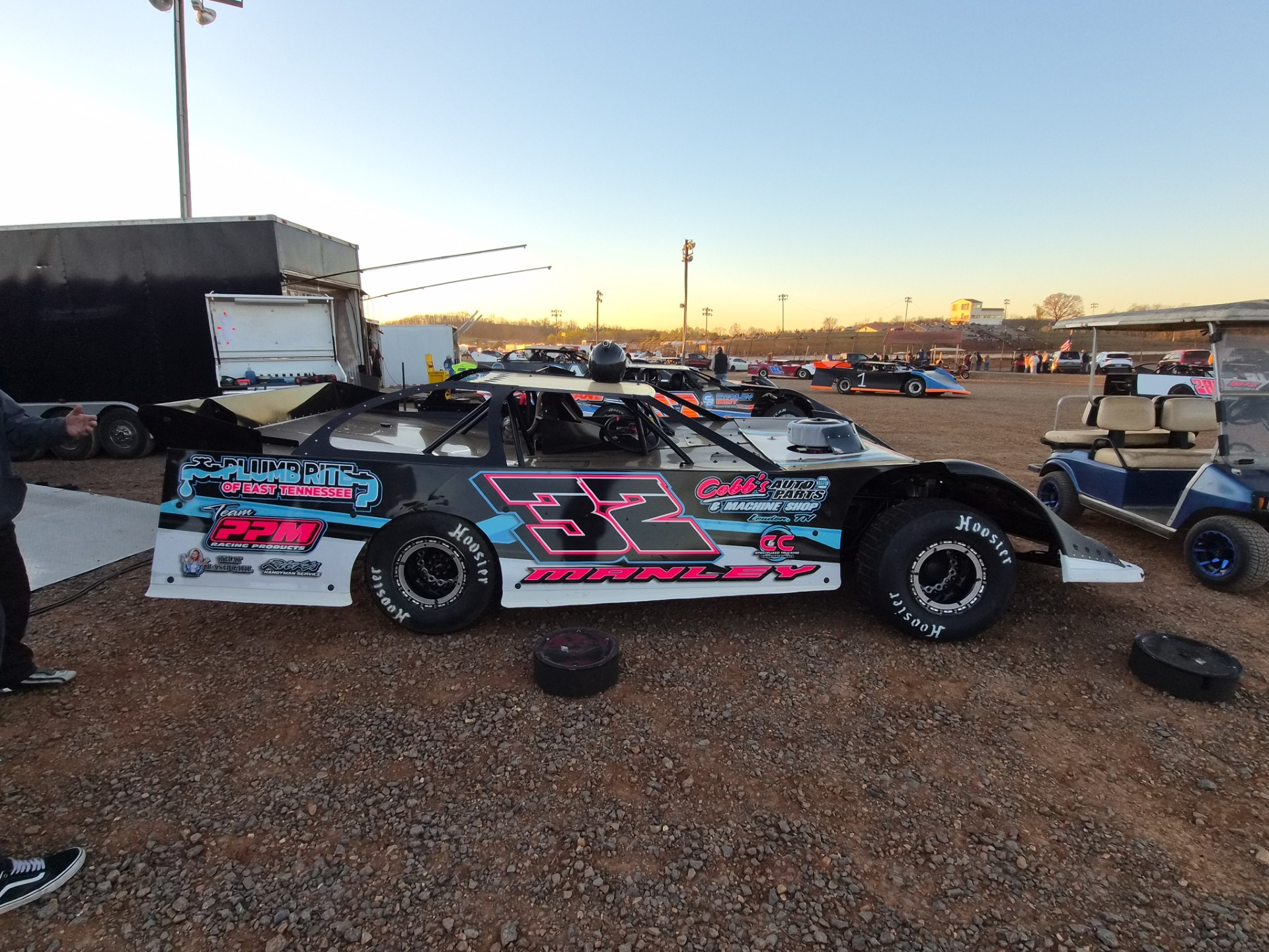 Plumb-Rite sponsored dirt track race car number 52